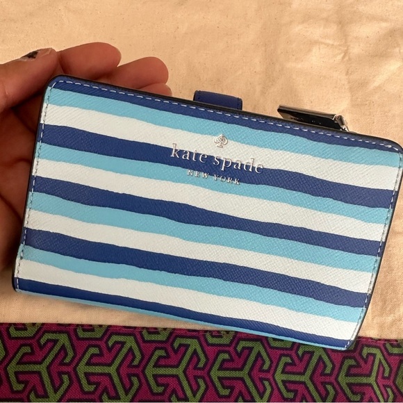 kate spade Handbags - Kate Spade Wallet for Women Schuyler Medium Compact Bifold Wallet, Blue multi